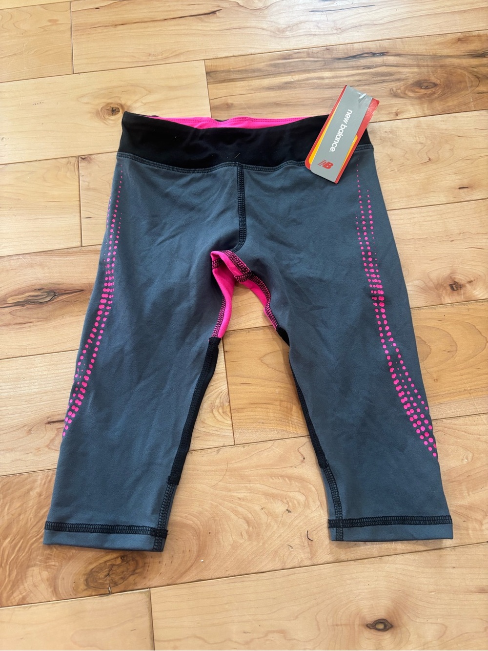 New Balance Gray & Pink Capri Leggings for Kids